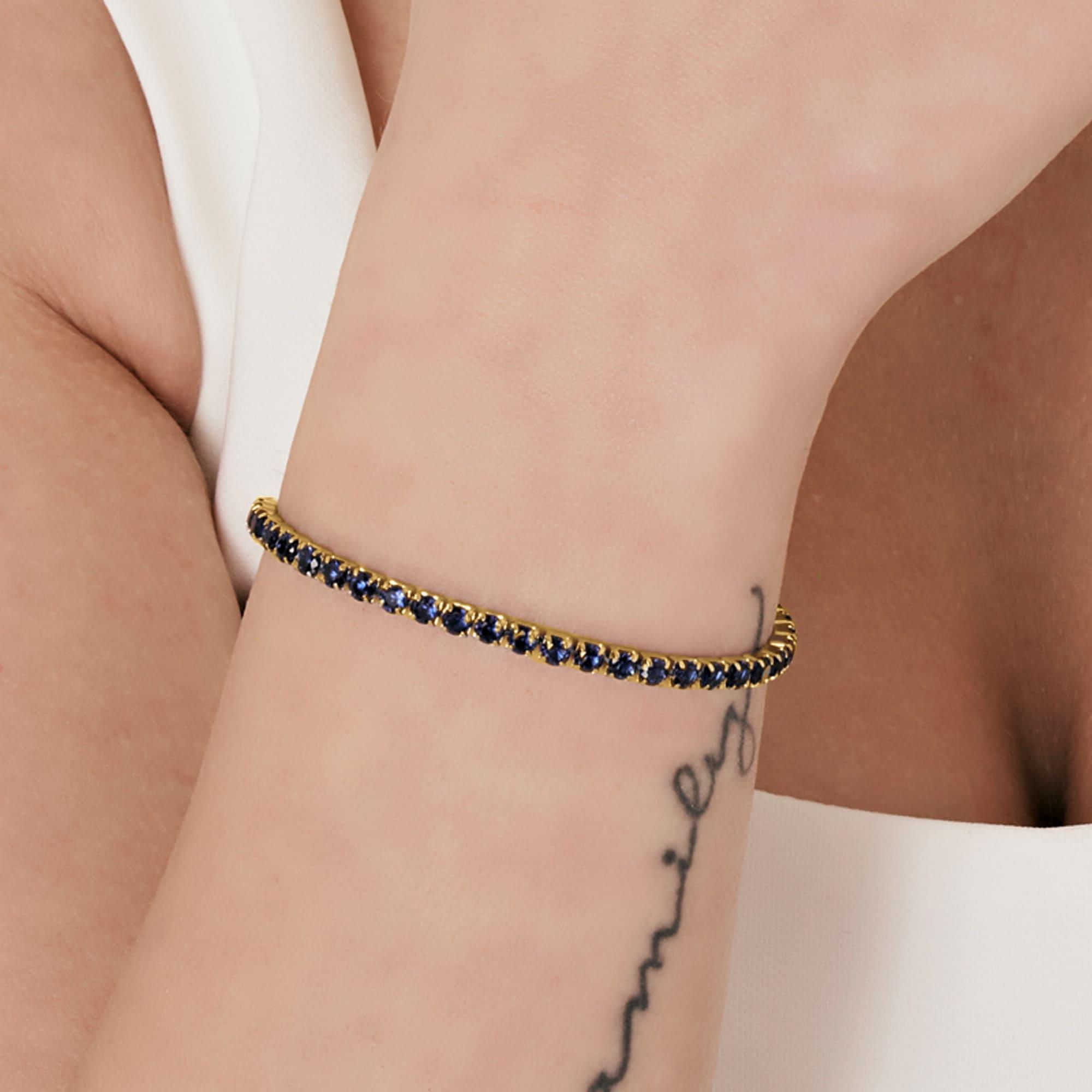 BRACCIALE DONNA IN ACCIAIO IP GOLD CON CRISTALLI Bianchi Bk2444